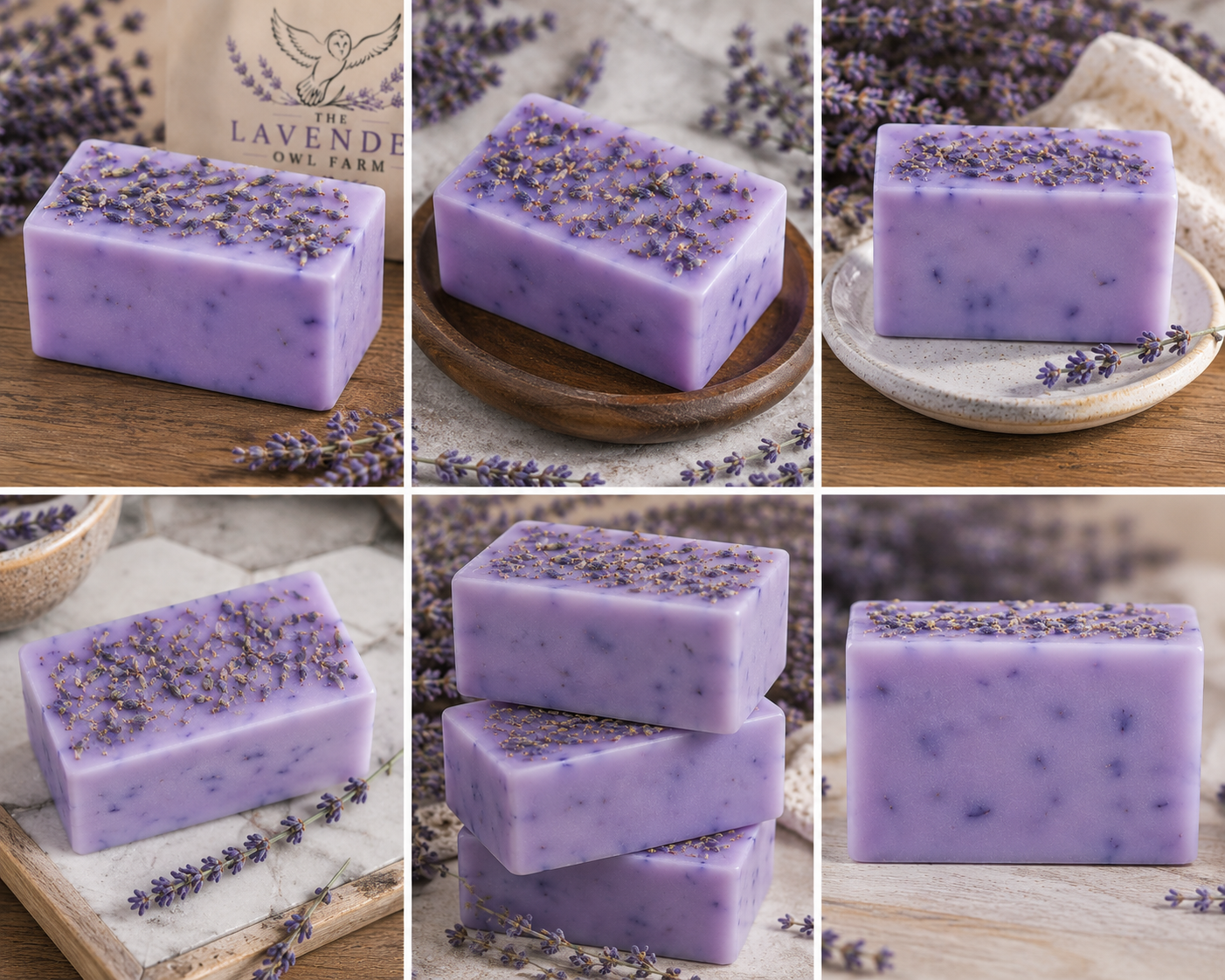 Lavender Bliss Handmade Soap | Shea Butter & Sweet Almond Oil | Small Batch Farm Crafted Lavender Soap