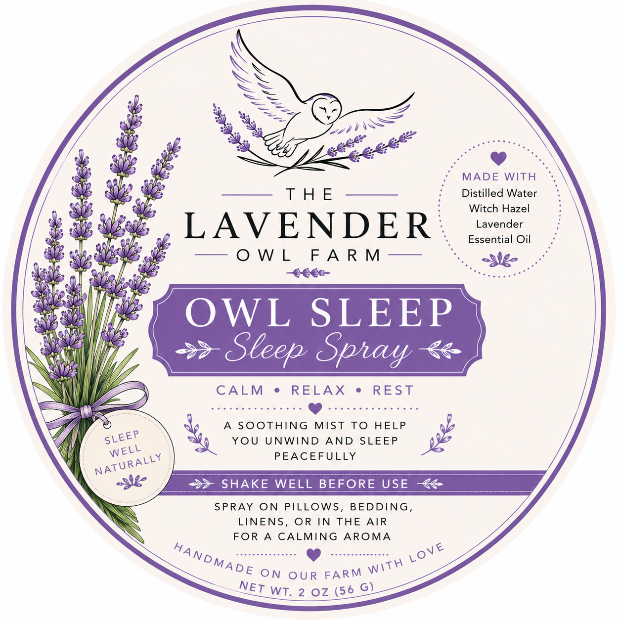 Lavender Sleep Spray | Pillow, Linen & Room Mist | Handmade on Our Pennsylvania Farm