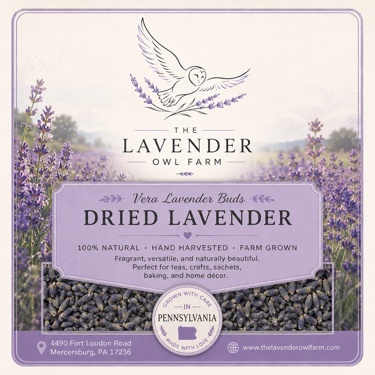 Culinary Grade Dried Lavender Buds | Vera Lavender Flowers | Hand Harvested