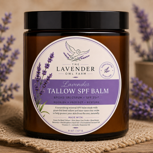 Lavender Tallow Sun Balm | Non Nano Zinc Oxide | 8 oz