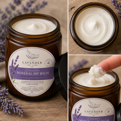 Lavender Mineral Sun Balm | Non Nano Zinc Oxide |8 oz