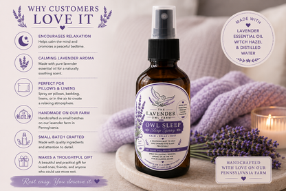 Lavender Sleep Spray | Pillow, Linen & Room Mist | Handmade on Our Pennsylvania Farm