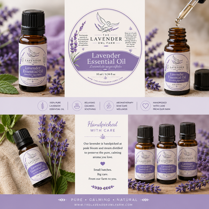 Lavender Essential Oil 10ml | Pure Lavender Oil for Aromatherapy, Diffusers & DIY