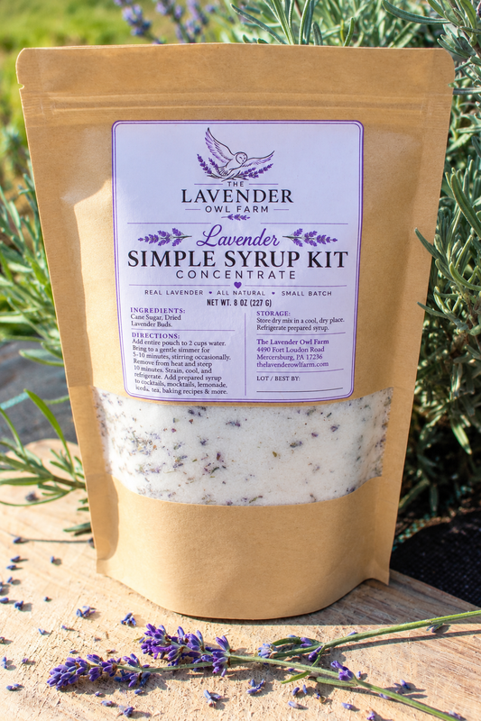 Lavender Simple Syrup Kit Concentrate – Farm-Grown Culinary Lavender, 8 oz