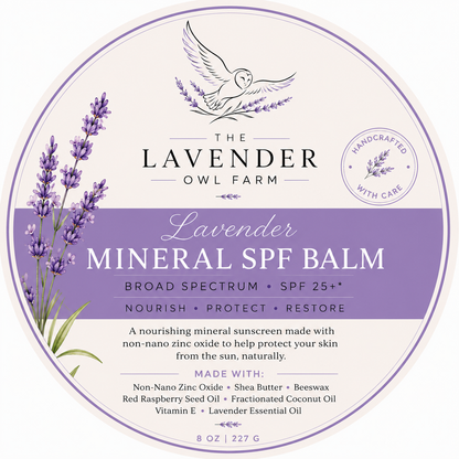 Lavender Mineral Sun Balm | Non Nano Zinc Oxide |8 oz