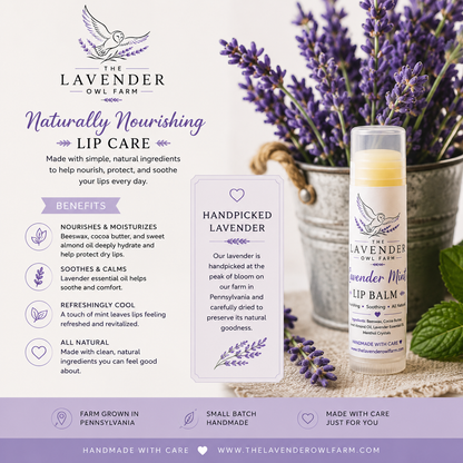 Lavender Mint Lip Balm | All Natural Beeswax Lip Balm