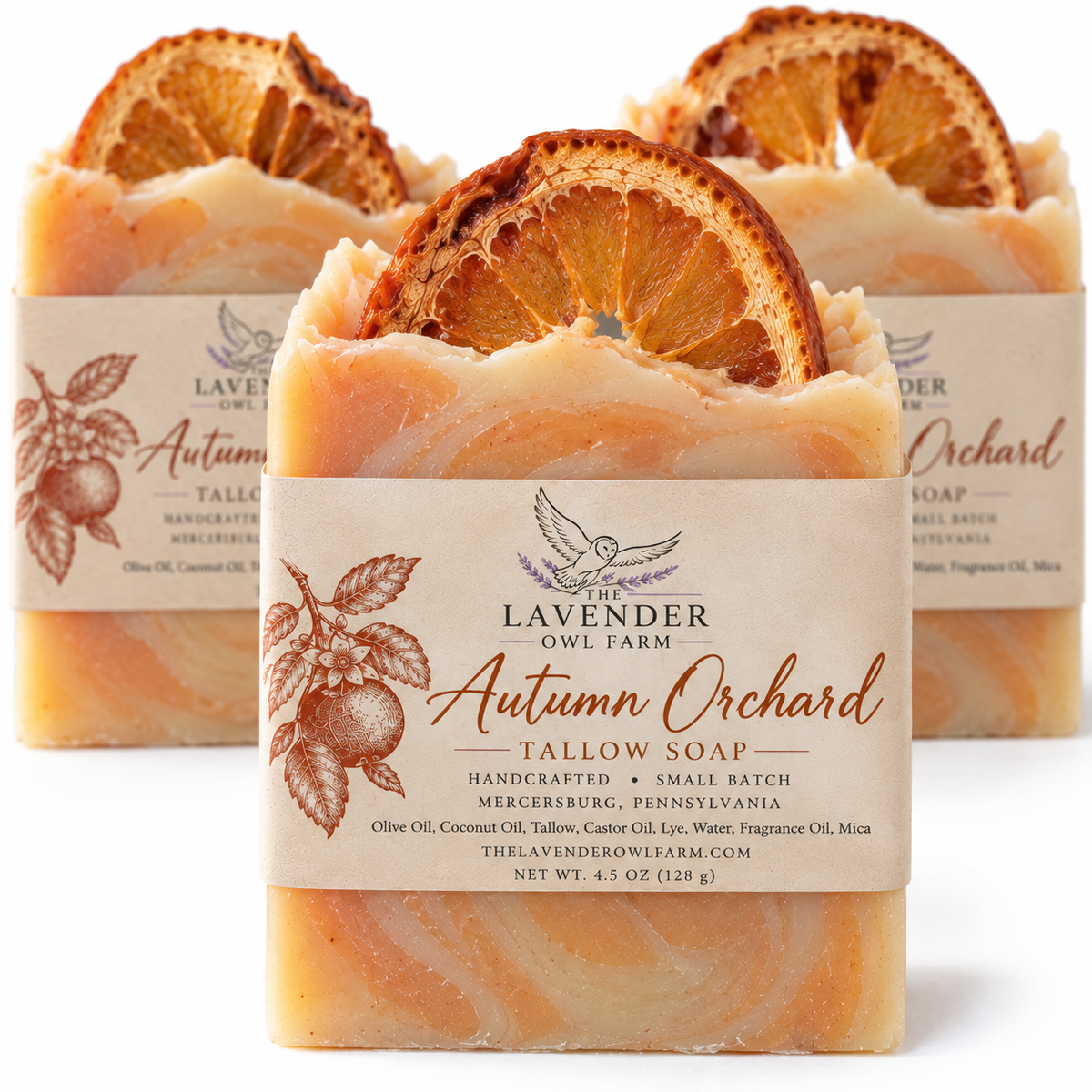 Handmade Tallow Soap | Autumn Orchard Apple, Orange & Spice