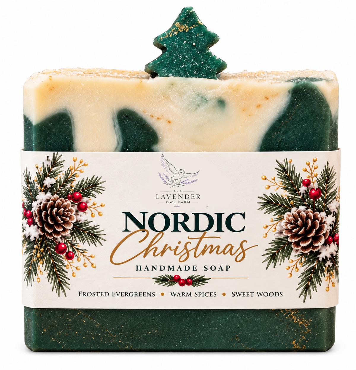 Nordic Christmas Soap | Evergreen Christmas Cold Process Soap