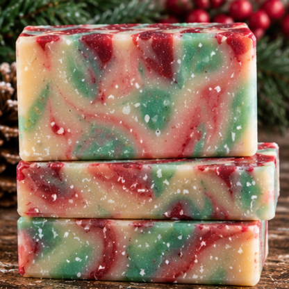Snowy Christmas Handmade Soap | Festive Holiday Artisan Soap | Christmas Gift