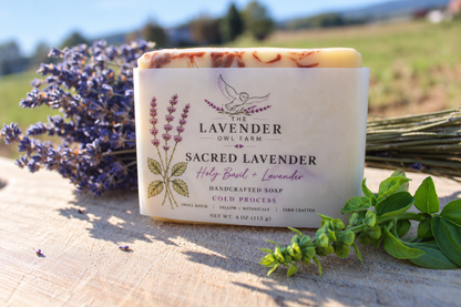 Sacred Lavender Soap |  Holy Basil + Lavender Tallow Cold Process Soap
