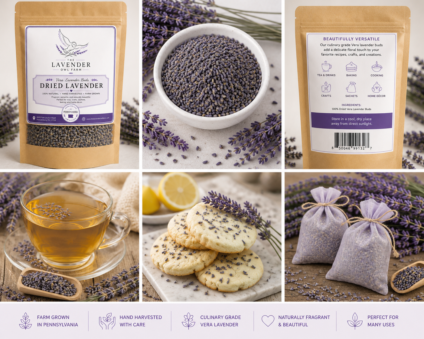 Lavender Sleep & Soak Bundle | Lavender Sleep Spray, Dried Lavender Buds & Epsom Salt Soak | Farm-Grown Lavender Gift Set
