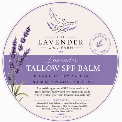 Lavender Tallow Sun Balm | Non Nano Zinc Oxide | 8 oz