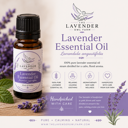 Lavender Essential Oil 10ml | Pure Lavender Oil for Aromatherapy, Diffusers & DIY